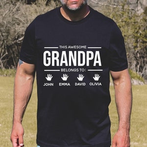 Father's Day Gift for Grandpa, Personalized Grandpa Shirt With Grandkids Names, Custom Grandpa Shirt, Grandpa Shirt With Grandkids Names