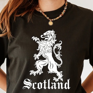 Comfort Colors® Scotland Crest Flag Gift, Vintage Scottish Lion Shirt, Being Scottish Tee, Scottish Royal Standart Lion Rampant Flag Tee