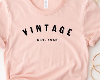 Camiseta vintage de cumpleaños de 1966, camiseta de 60 cumpleaños para mujeres y hombres, camiseta vintage de 1966, camiseta de cumpleaños de 1966, camiseta Hello Sixty, regalo de 60 cumpleaños