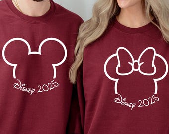 Disney Minnie and Mickey Sweatshirt, Disney Trip Sweatshirt, Disney Family Vacation Gift, Disney Couple Sweatshirt, Magic Kingdom Sweatshirt
