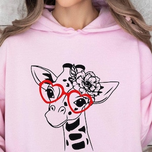 Giraffe Hoodie, Animal Lover Hoodie, Valentines Day Hoodie, Giraffe Lover Hoodie, Funny Sarcastic Hoodie, Cute Valentines Day Hoodie