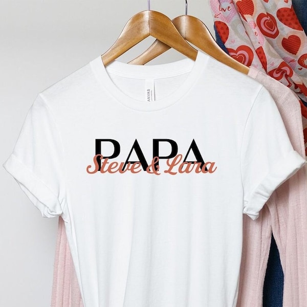 Custom Papa Shirt With Kids Names, Custom Papa Shirt, Fathers Day Shirt, Personalized Grandpa Gift, Birthday Dad Shirt, Gift for New Papa