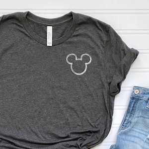 Pocket Mickey Shirts, Minimalist Mickey Sketch Shirt, Simple Disney Shirt, Disney Vacation Shirt, Mickey Silhouette Shirt, Disneyland Shirt
