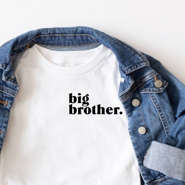 Big Brother Pocket Tshirt, Big Brother Toddler Minimalist Shirt, Hipster Big Brother Tee, Cute Big Brother Shirt, New Big Brother, Big Bro