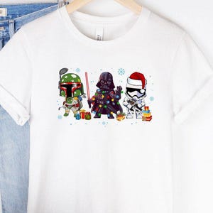 Chemise de Noël drôle Star Wars, chemise Star Wars, chemise vintage Disney Star Wars, chemises voyage Disney, chemises rétro Star Wars, chemise Disney