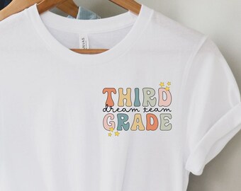 Minimalist Hello Third Grade Shirt, Pocket 3rd Grade Teacher Tee, Elementary Shirt, 3nd Grade Shirt, Gift for Teacher Tee, New Teacher Gift