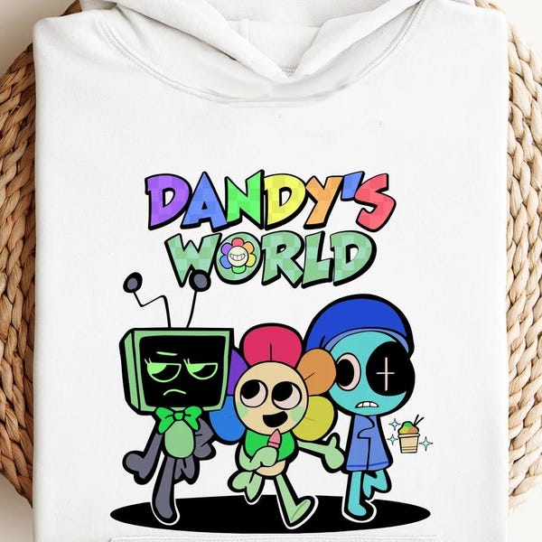 Youth Gaming Hoodie, Dandy’s World Hoodie, Cute Game Character Hoodie, Game Cartoon Hoodie, Sprunki Kids Hoodie, Toddler Gamer Hoodie