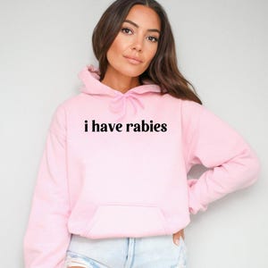 Sudadera con capucha sarcástica divertida, sudadera con capucha "Tengo rabia", sudadera con capucha estética, sudadera con capucha de humor negro extraño, sudadera con capucha moderna, sudadera con capucha de humor para adultos imagen 2