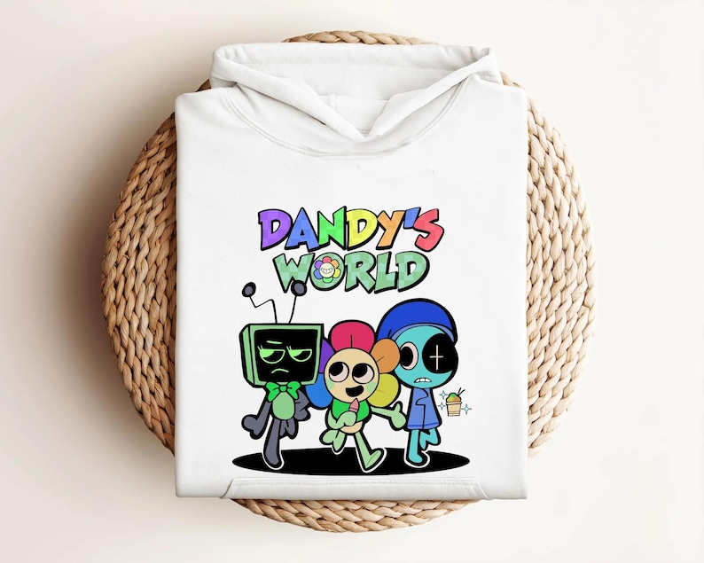 Youth Gaming Hoodie, Dandy’s World Hoodie, Cute Game Character Hoodie, Game Cartoon Hoodie, Sprunki Kids Hoodie, Toddler Gamer Hoodie afbeelding 1
