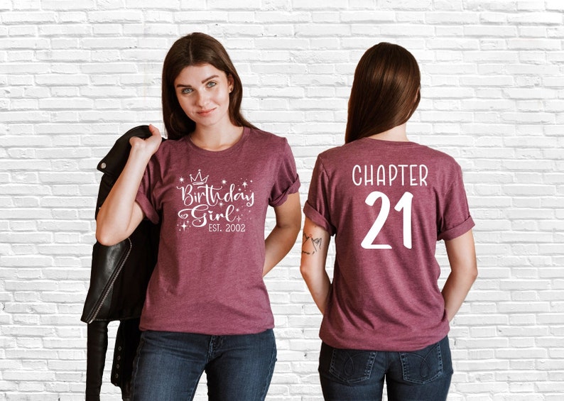 Camiseta de 21 cumpleaños, fiesta de 21 cumpleaños, regalo de 21 años, camiseta de 2003, camiseta de cumpleaños de 2002, camiseta de cumpleañera imagen 3