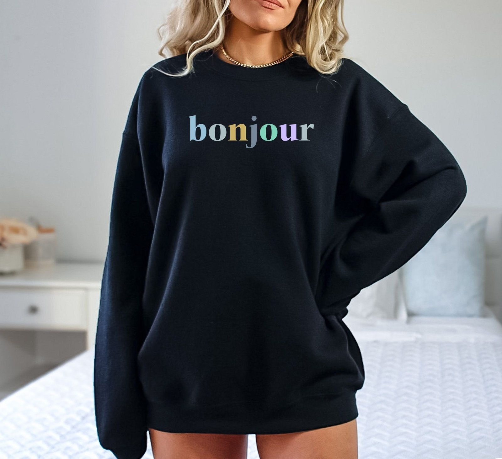Bonjour Sweatshirt, France Souvenir Sweatshirt, Paris Sweatshirt, French Sweatshirt, France Love Sweatshirt, Paris Gift  Sweatshirt