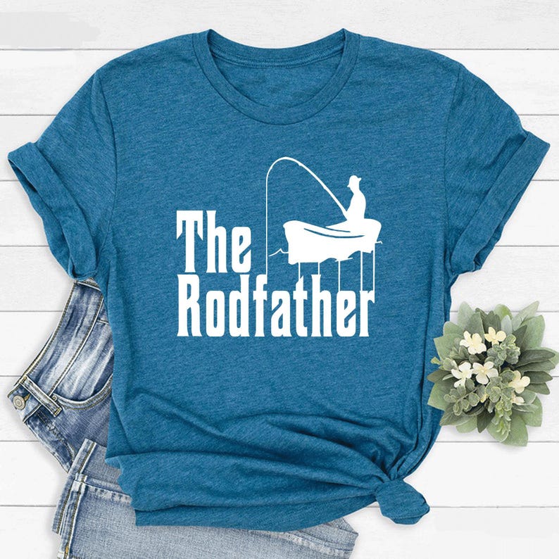 Fishing Parody Shirt, The Rodfather Shirt, Fishing Dad Shirt, Funny Fisherman Tee, Fathers Day Gift, Fishing Lover Shirt,Fishing Hobby Tee image 4