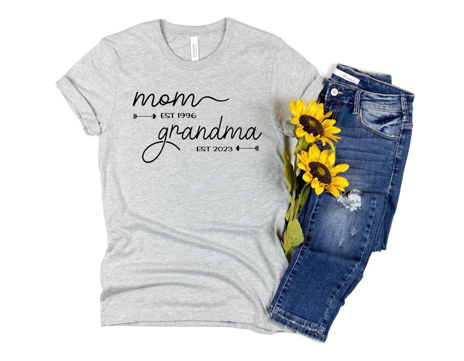 Chemise personnalisée grand-mère maman, chemise personnalisée maman est grand-mère est, nouvelle chemise grand-mère, t-shirt faire-part de grossesse, cadeau fête des mères, chemise maman