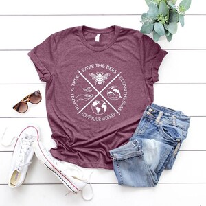Plant A Tree Shirt, Earth Day Shirt, Clean The Seas Tee, Save The Bees Shirt, Love Your Mother T-Shirt, Earth Day Gift, Save The Planet Tee image 2