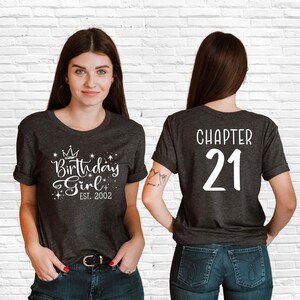 Camiseta de 21 cumpleaños, fiesta de 21 cumpleaños, regalo de 21 años, camiseta de 2003, camiseta de cumpleaños de 2002, camiseta de cumpleañera imagen 4