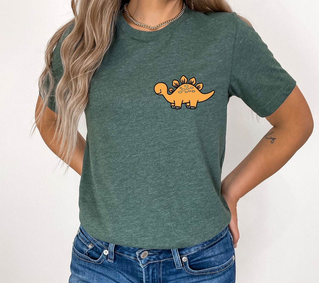 Dinosaur Pocket Shirt, Dinosaur Lover Shirt, Minimalist Dinosaur Shirt ...