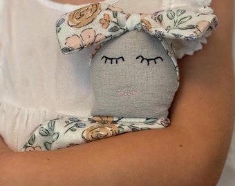 Floral Cuddle Cloth Soft Cotton Muslin Baby Lovey Handmade Newborn Gift Personalised Baby Gift Eco-Conscious Gift for Mom & Baby