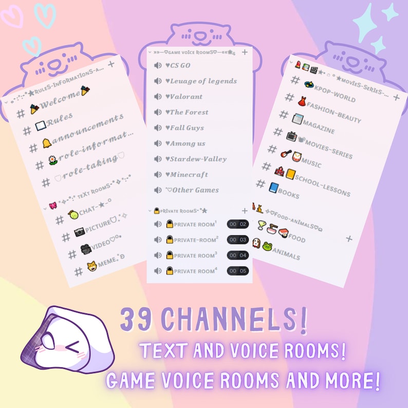 Best Cute&kawaii Discord Server Template Etsy Canada