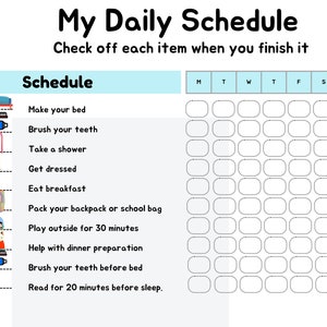 Wochenplan Kinder Tagesablauf Adhd Kind bei Aufgabe Routine Checkliste Erinnerung