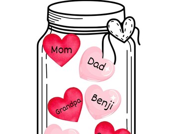 Things I Love Jar Printable | Valentine Activity for Kids | Preschool Feelings Craft | Heart Writing Activity | Classroom Valentine