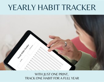 Habit Tracker. Yearly. Habit tracker printable, Habit tracker template, Habit tracker pdf, Routine Tracker, Daily. Achieve Goals.