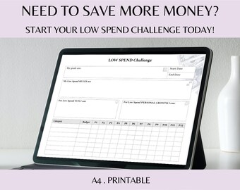 Low Spend Challenge Tracker. Save More Money.