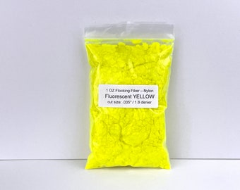 1 oz. Flocking Fiber (FLUORESCENT YELLOW) - Nylon