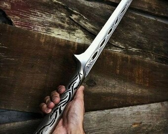 Sword of Thranduil OF The Elvenking, Hobbit Lord Of the Ring Replica Cosplay Sword With Leather Sheath Persoanlized Gift For Him & fATHER