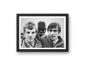 Phil Daniels with his co stars on the set of Quadrophenia - Behind the scene Print