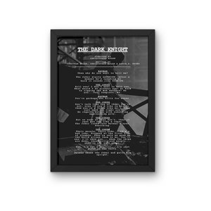 The Dark Knight Drehbuch Wandkunst Film Poster Digitaldruck Bild 1