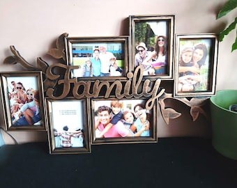 Decorative bronze pictures frame family with 6 photo positions