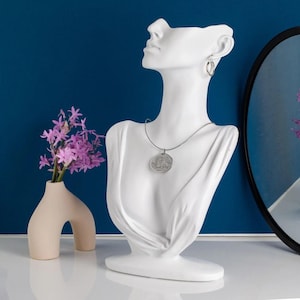 Jewelry Organizer - White Stand Female Statue, Jewelry Display