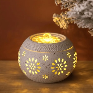 Decorative Fountain with Soft Lighting – Elegant Flower Design