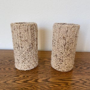 Warm and Cozy Beige Sweater Vase/Candle Holder