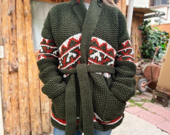 Green Starsky And Hutch Cardigan Sweater Inspired Chunky Sweater Christmas Gift for him her for birthday gift Replica