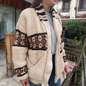 Marilyn Cardigan Sweater Replica Hand knitted cardigan Chunky Sweater