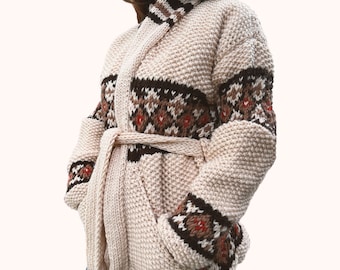 Réplique de pull cardigan Marilyn Cardigan tricoté à la main pull épais cadeau de Noël pour lui elle pour cadeau d'anniversaire