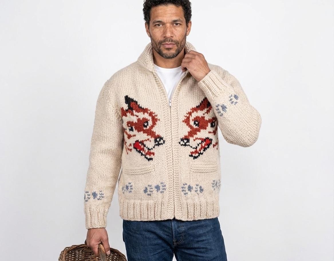 Cowichan Mary Maxim Sweater - Etsy