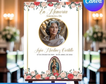 Spanish Funeral Welcome Sign | Virgen de Guadalupe (Digital Download)
