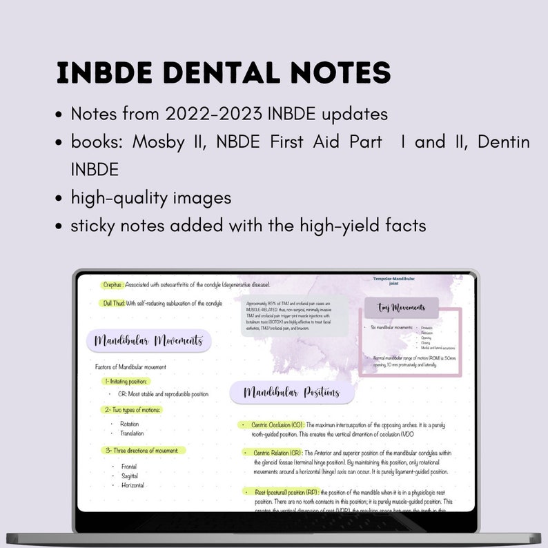 Inbde Study Notes Muscles of Mastication Study Bundle, Notes for INBDE, Dental Notes - Etsy