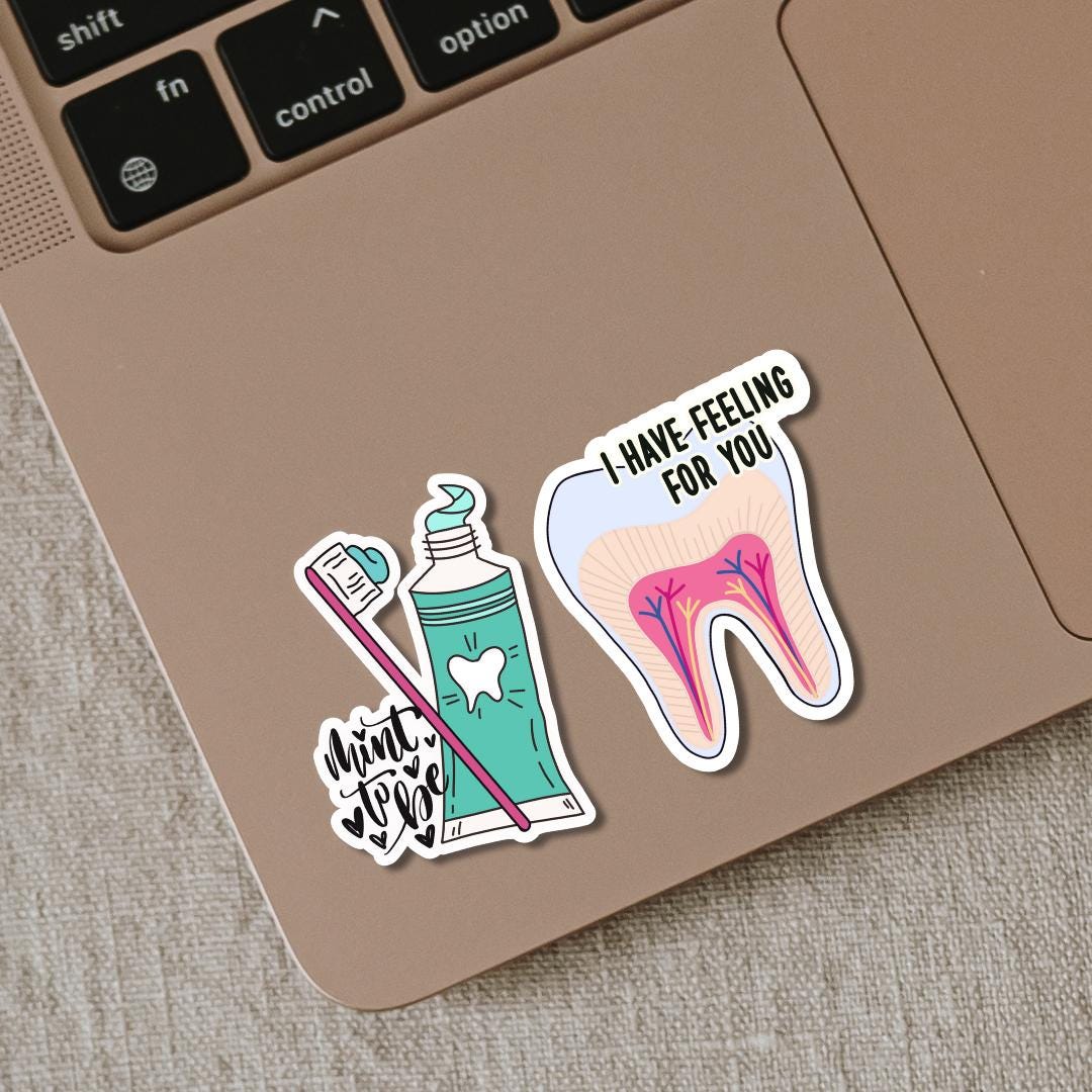 Toothbrush Printable Stickers Sticker Bundle: Dental Stickers, Tooth & Brush, Water-resistant, - Etsy