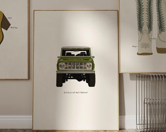 Ford Bronco Pencil Drawing, Buckle Up Buttercup Quirky Quote, Classic Car Printable, Cute Quotes, Westerncore Aesthetic, Digital Download