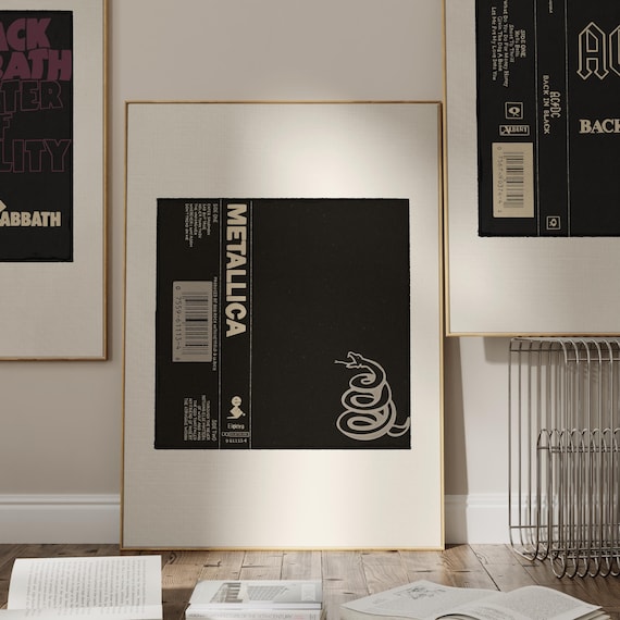 Metallica The Black Album Artwork Print, Vintage Metallica Poster, Music Poster, 90s Music Home Decor, Music Gift, Vinyl Music Poster