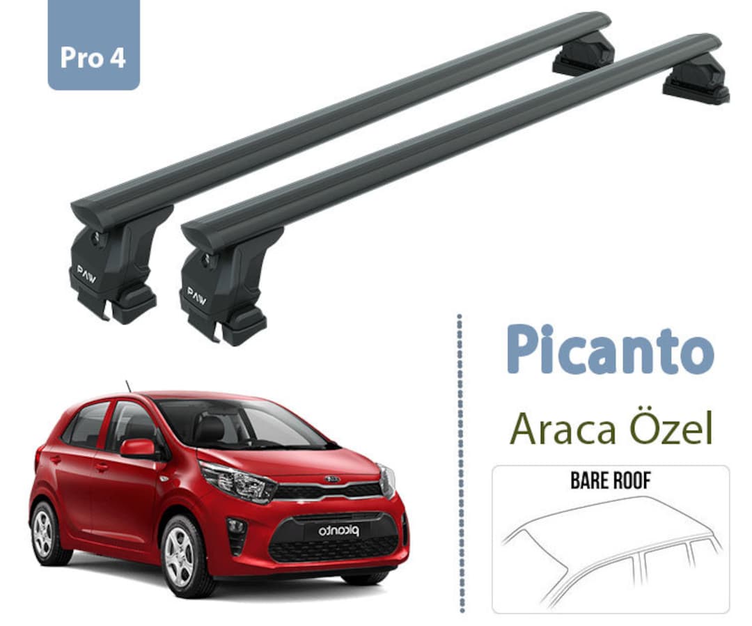Kia Picanto Lockable Aluminium Roof Bars for Cars With Etsy