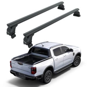 For Ford Ranger Wiltrack Aluminium Bed Rack Cross Bar, Metal Bracket, Lockable, Black 2022- Up