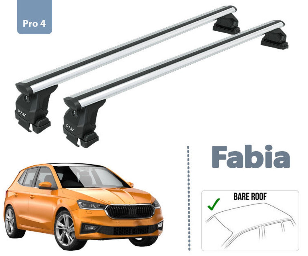 For Skoda Fabia Roof Rack Cross Bars Metal Bracket Normal Roof Alu