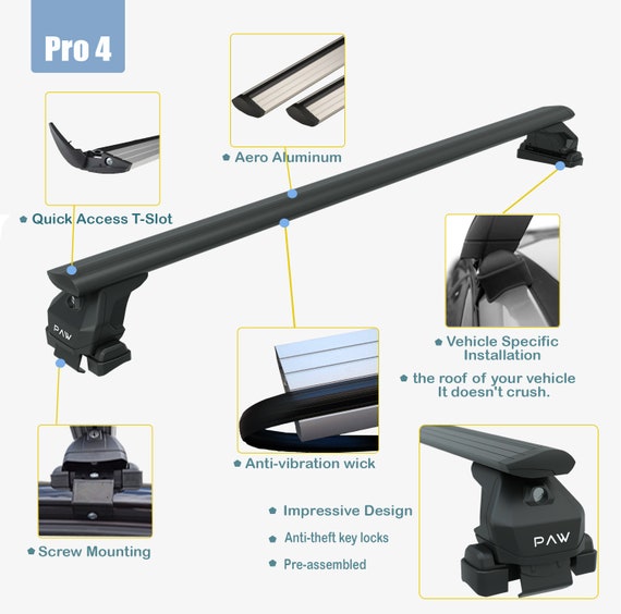 Kia Picanto Lockable Aluminium Roof Bars for Cars With Standard Roof for Pro 4 Black Etsy UK