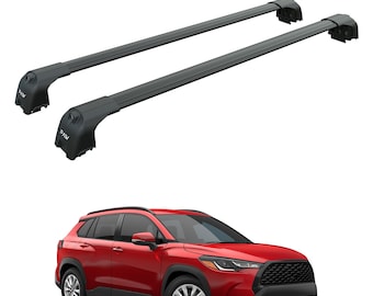 Toyota Corolla Cross 2022-Up Roof Rack Cross Bars Flush Rail Black