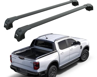 Ford Ranger Wildtrak Bed Rack Crossbars: Lockable Aluminum, (2022-Up)