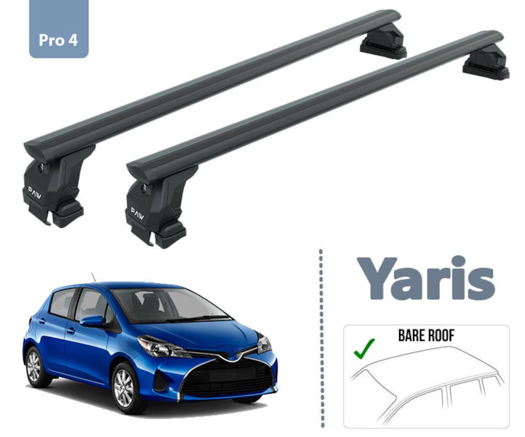 Toyota Yaris Roof Rack Cross Bars Metal Bracket Normal Roof Alu Black 2014 20 Etsy UK